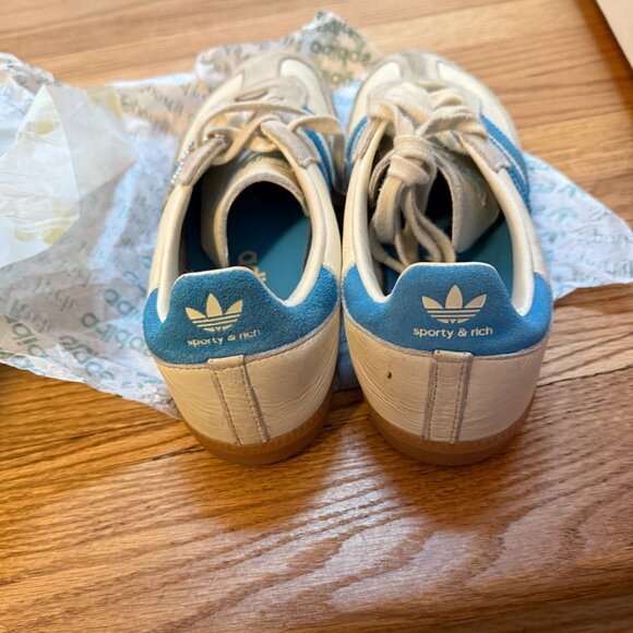 Adidas x Sporty and Ruch Samba Cream and Blue Sneakers - Picture 4 of 6
